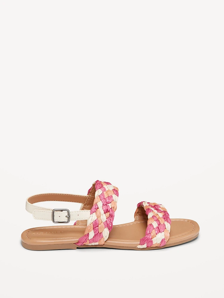 Raffia Double-Strap Sandals for Girls