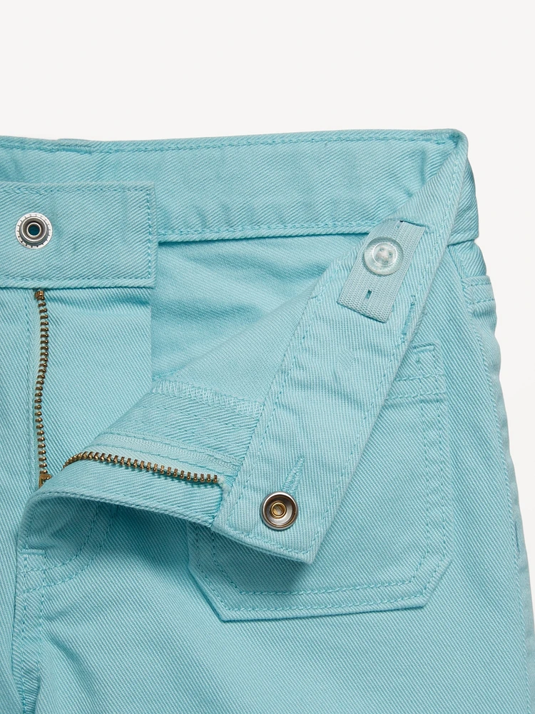 High-Waisted Pocket Frayed-Hem Shorts for Girls