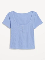 Waffle Lounge Short-Sleeve Top