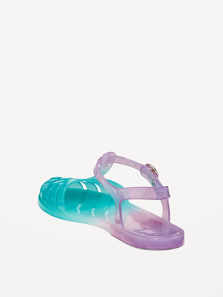 Shiny Jelly Fisherman Sandals for Girls