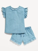 Top and Shorts Set for Toddler Girls