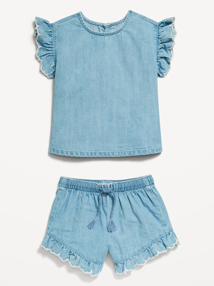Top and Shorts Set for Toddler Girls