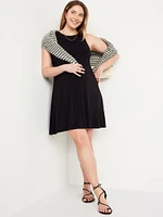 Maternity High Neck Swing Mini Dress