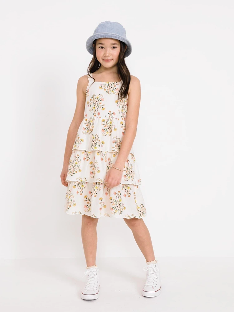 Sleeveless Tiered Eyelet Dress for Girls