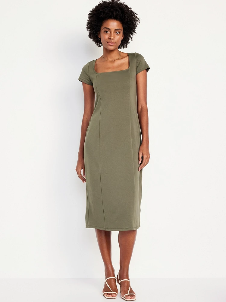 Square-Neck Midi Dress