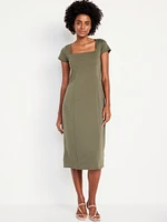 Square-Neck Midi Dress