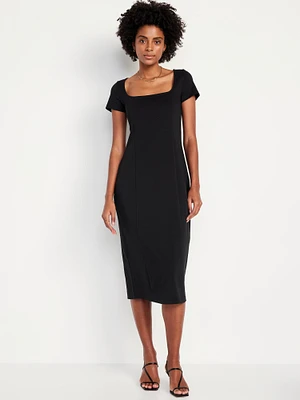 Square-Neck Midi Dress