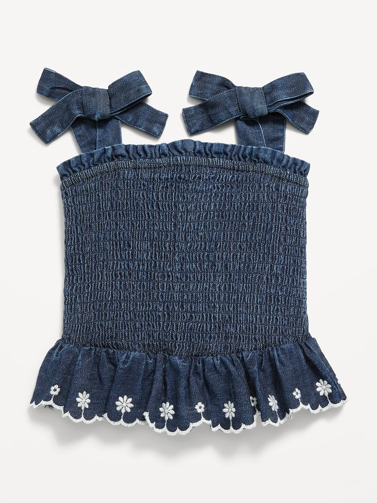 Sleeveless Smocked Top for Toddler Girls