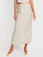 Linen-Blend Maxi Skirt