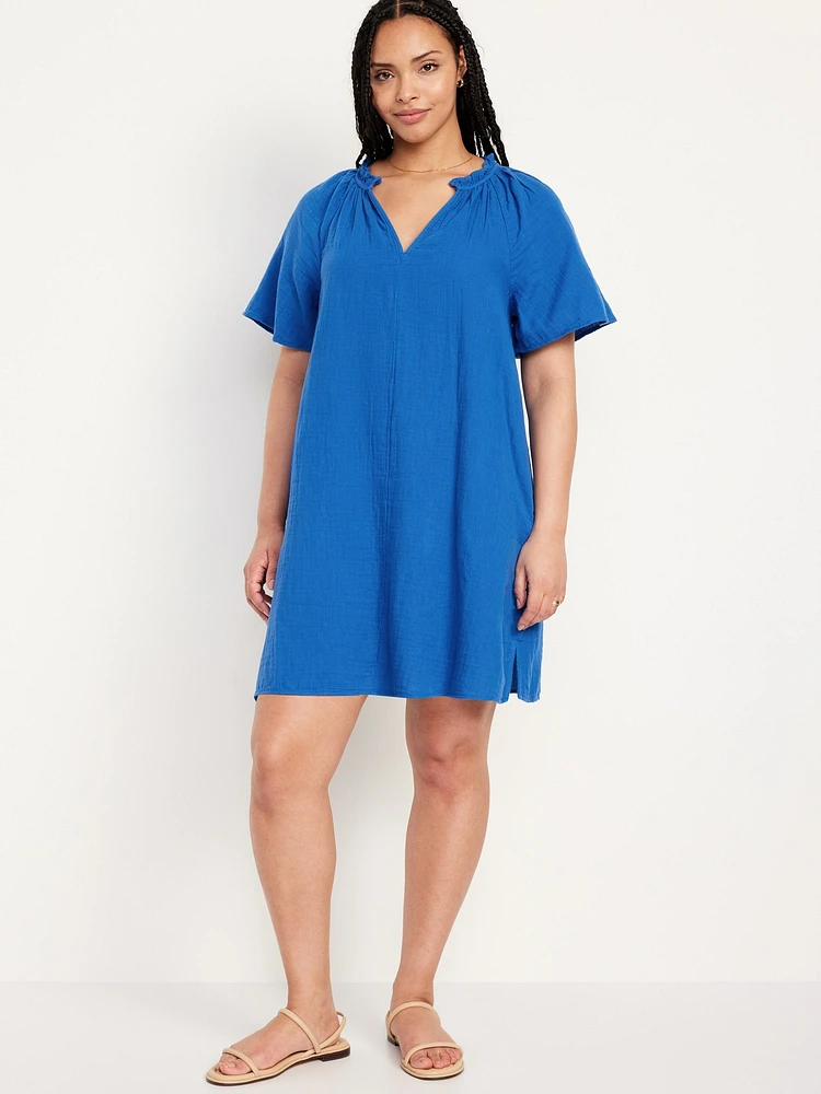 Crinkle Gauze Swing Dress