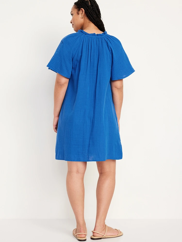 Crinkle Gauze Swing Dress