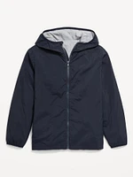 Hooded Zip-Front Water-Resistant Jacket for Boys