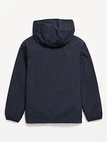 Hooded Zip-Front Water-Resistant Jacket for Boys