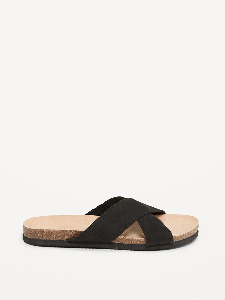 Cross-Strap Cork Sandals