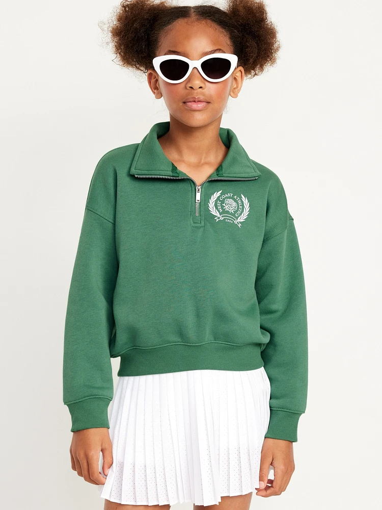 Long-Sleeve Quarter Zip Sweatshirt for Girls