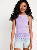 Crochet-Knit Tank Top for Girls