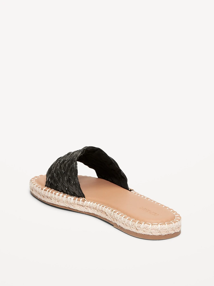 Raffia Espadrille Slide Sandal