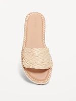 Raffia Espadrille Slide Sandal