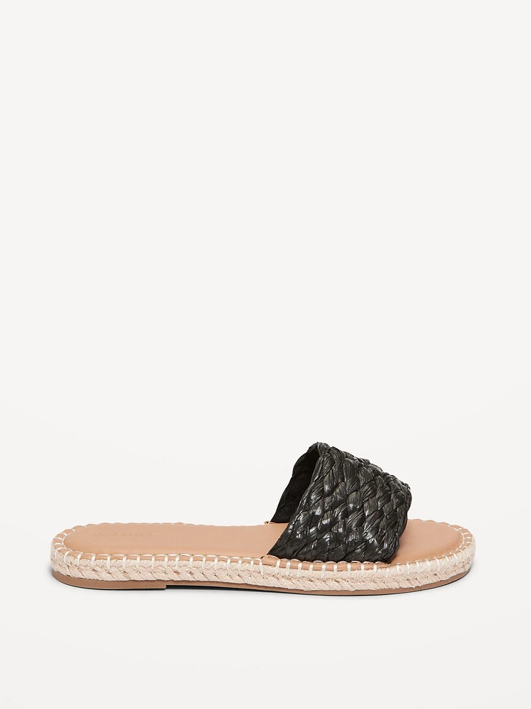 Raffia Espadrille Slide Sandal