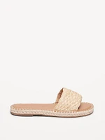 Raffia Espadrille Slide Sandal