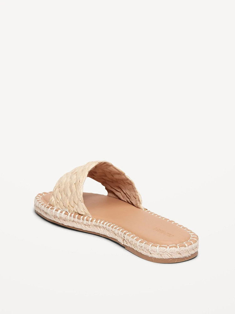 Raffia Espadrille Slide Sandal