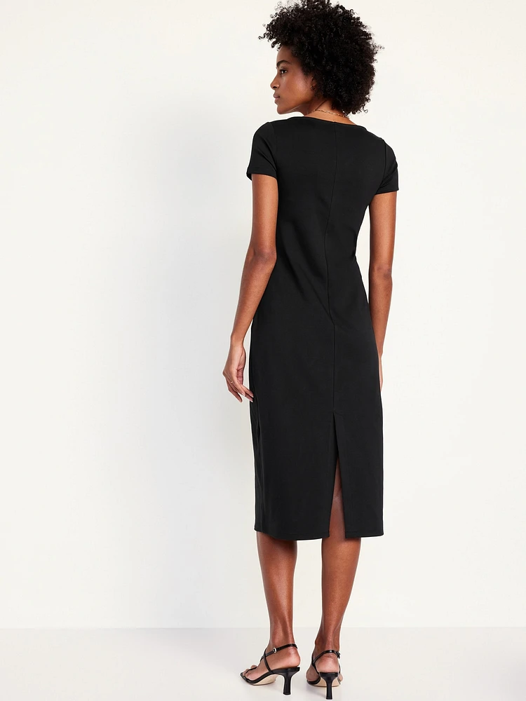 Square-Neck Midi Dress