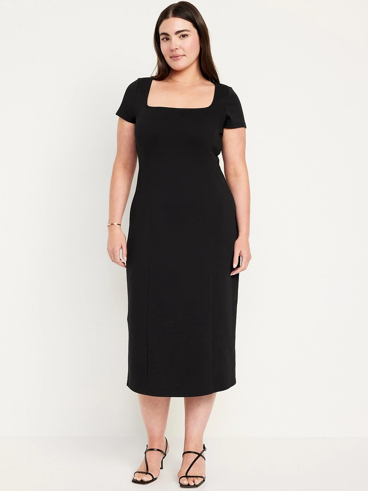 Square-Neck Midi Dress