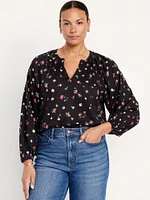 Long-Sleeve Floral Top