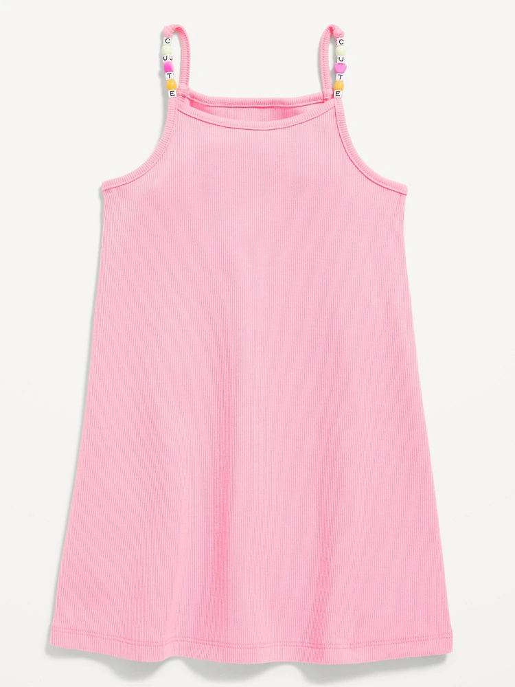 Sleeveless Beaded Charm Cami Dress for Girls