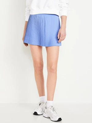 Extra High-Waisted StretchTech Micro-Pleated Skort