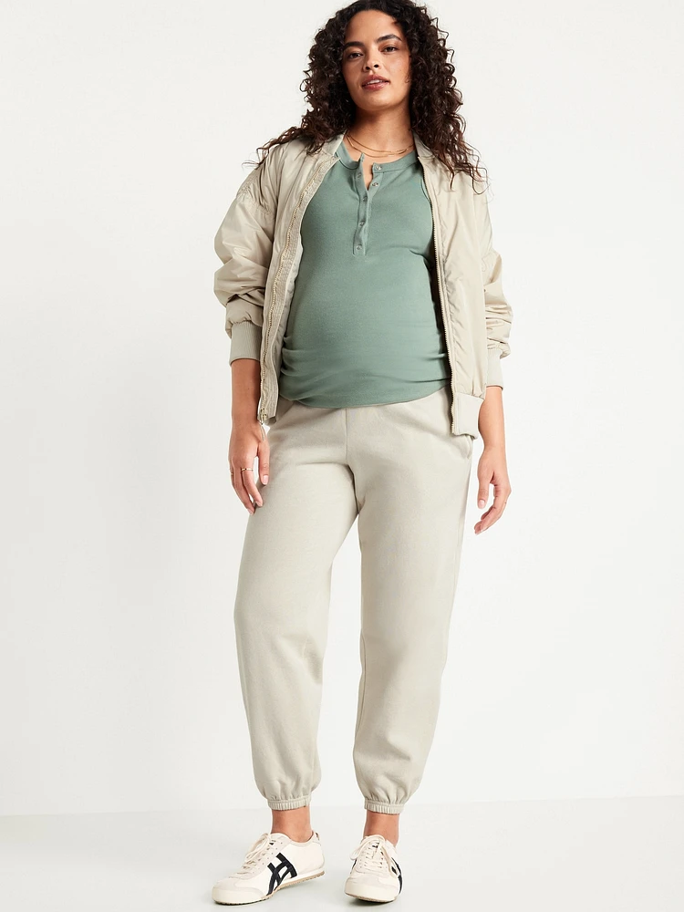 Maternity Rollover-Waist Jogger Sweatpants