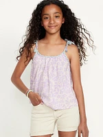 Printed Sleeveless Braided Tank Top for Girls