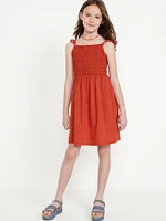 Sleeveless Fit and Flare Smocked Dress for Girls