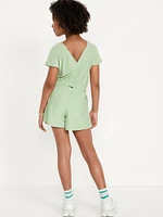 CloudMotion Back-Cutout Romper for Girls