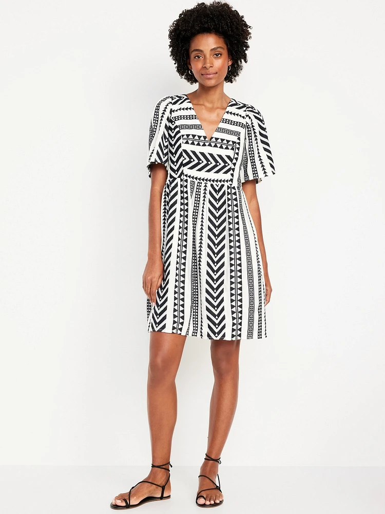 Jacquard Mini Swing Dress