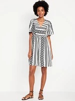 Jacquard Mini Swing Dress