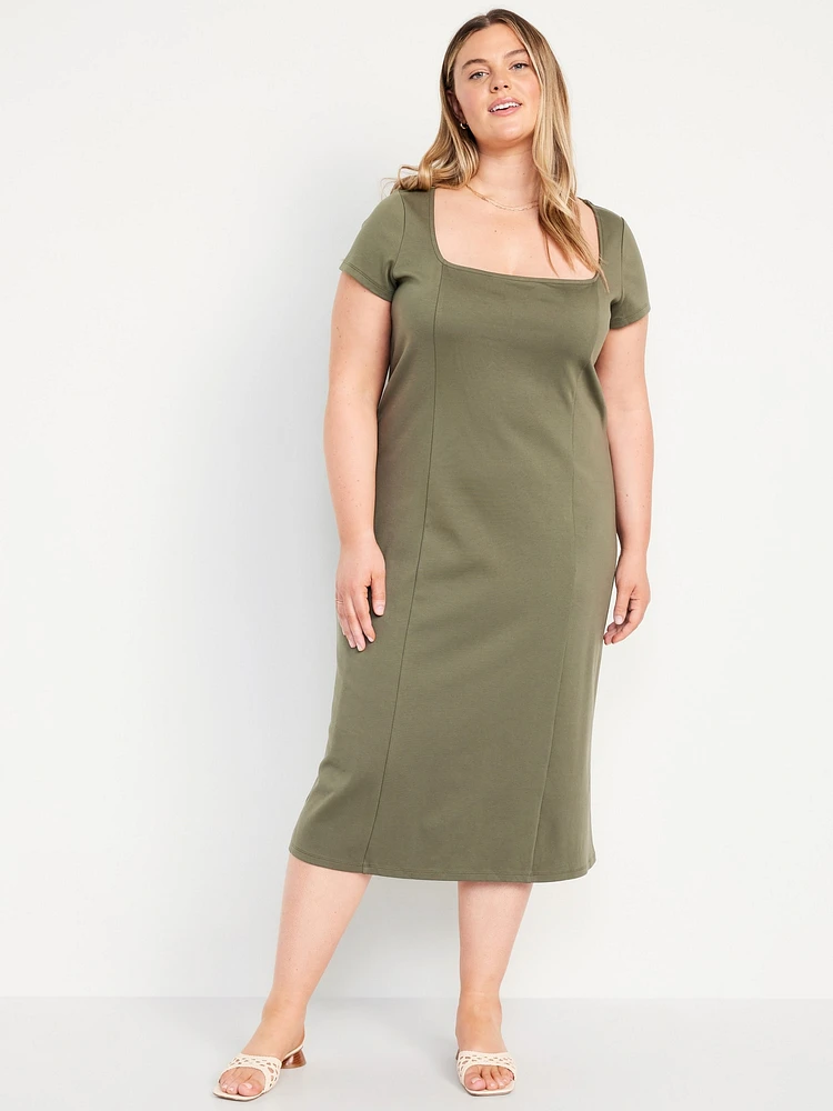 Square-Neck Midi Dress