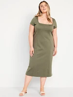 Square-Neck Midi Dress