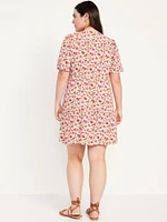 Button-Down Crepe Mini Dress