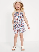 Sleeveless Ruffle Top and Shorts Set for Toddler Girls