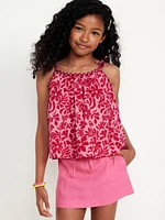 Printed Sleeveless Braided Tank Top for Girls