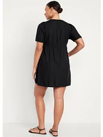 Button-Down Crepe Mini Dress