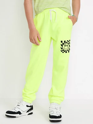 Gender-Neutral Fleece Cinched Graphic Jogger Sweatpants for Kids