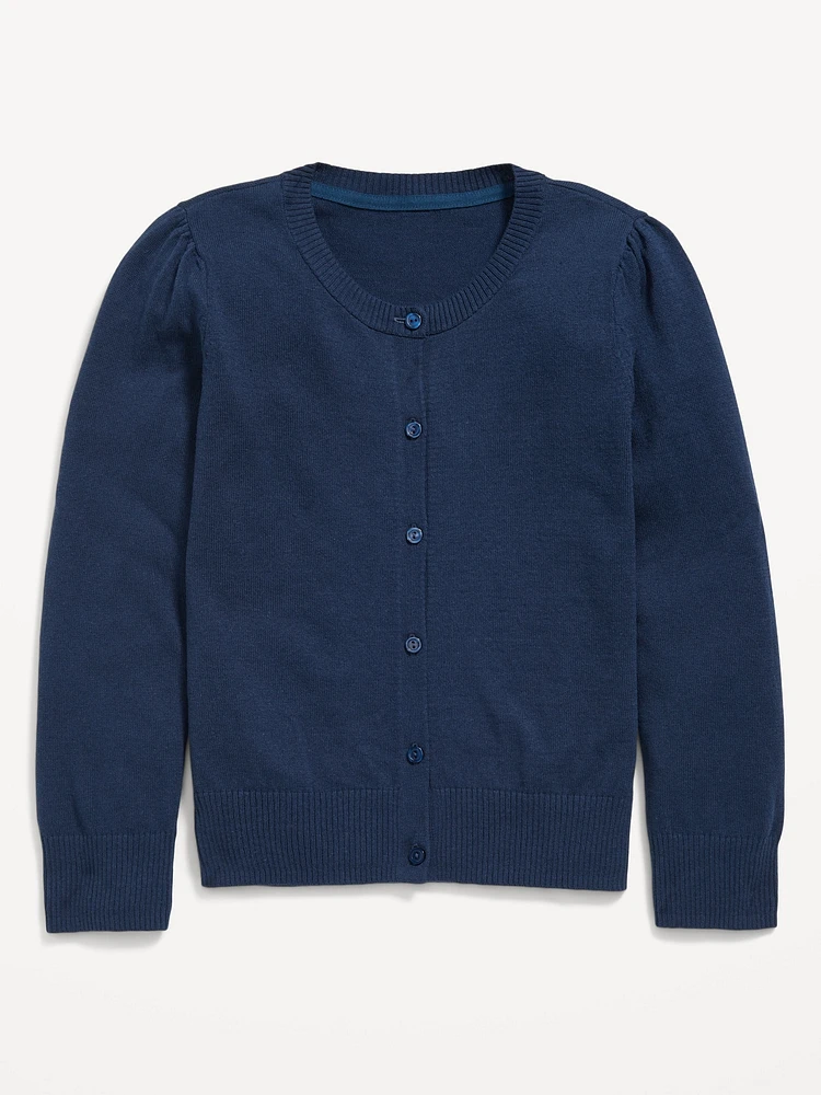 School Uniform Button-Up Cardigan for Girls