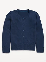 School Uniform Button-Up Cardigan for Girls