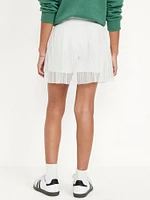 High-Waisted Mesh-Pleated Performance Skort for Girls