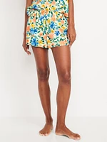 High-Waisted Poplin Pajama Short