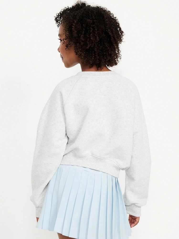 Raglan-Sleeve Crew-Neck Sweatshirt for Girls