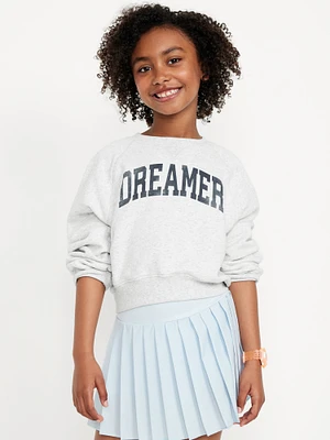 Raglan-Sleeve Crew-Neck Sweatshirt for Girls