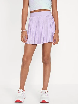 High-Waisted Pleated Performance Skort for Girls